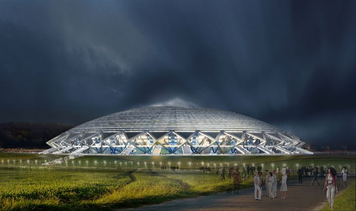 На стадионе «Самара Арена» начали монтировать купол